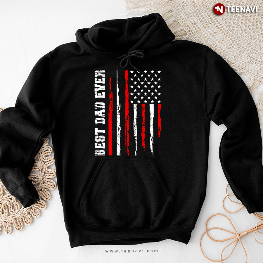 Best Dad Ever American Flag Father's Day Hoodie