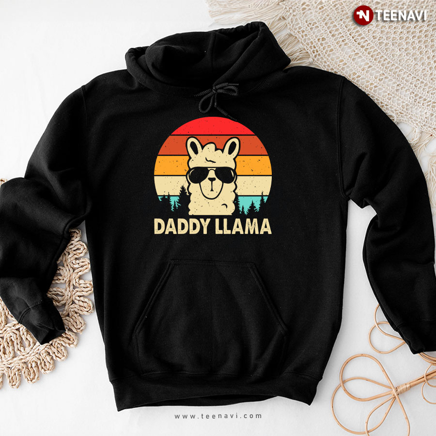 Daddy Llama Vintage Llama Lovers Father's Day Hoodie