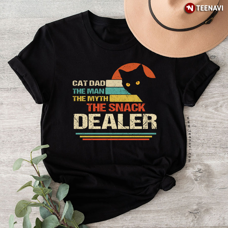 Cat Dad The Man The Myth The Snack Dealer Vintage T-Shirt