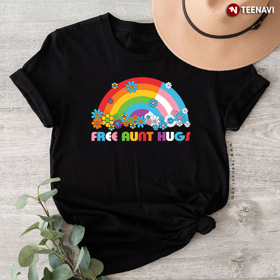 Free Aunt Hugs LGBT Transgender Rainbow LGBTQ+ Pride T-Shirt