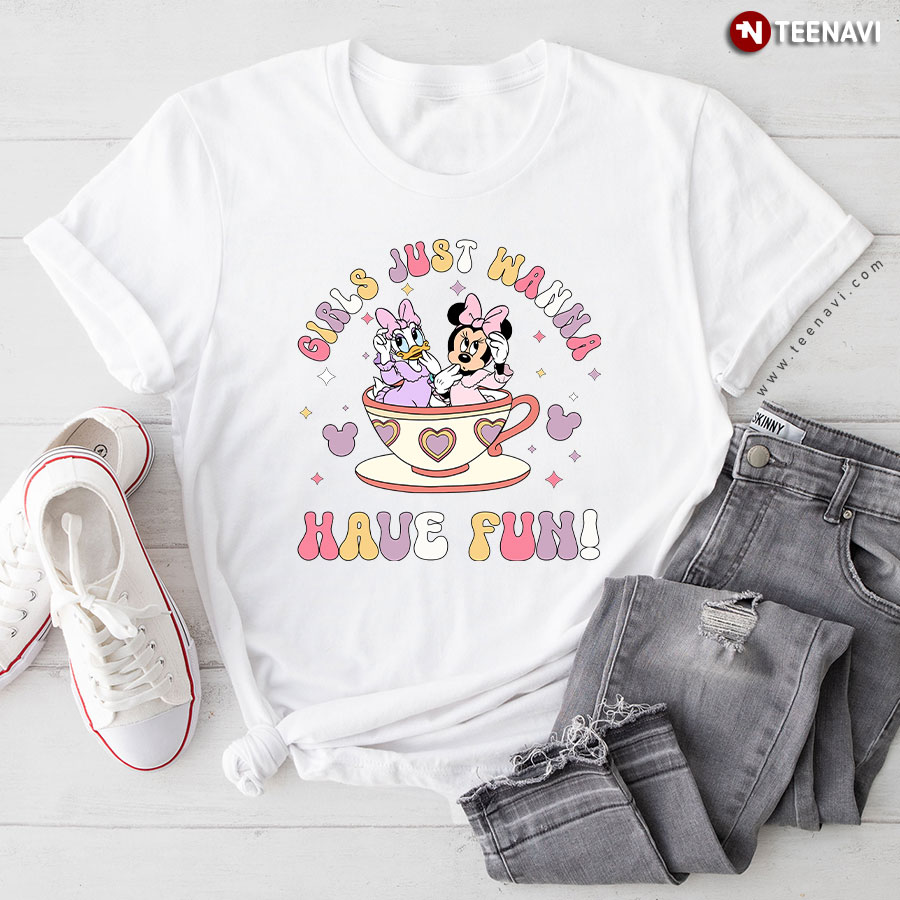 Girls Just Wanna Have Fun Minnie Mouse And Donald Duck Disney T-Shirt