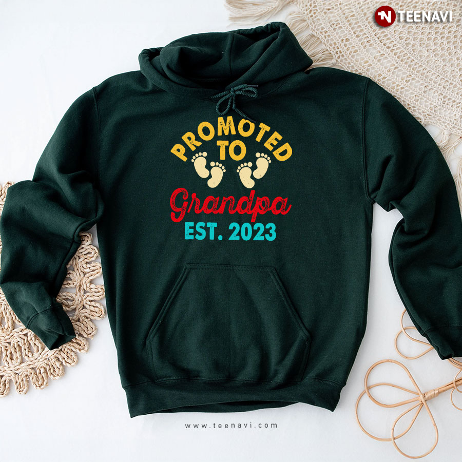 Personalized Promoted To Grandpa Est 2023 Father's Day Hoodie