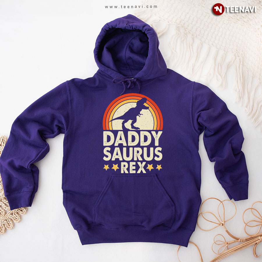 Daddy Saurus Rex Dinosaur Vintage Father's Day Hoodie