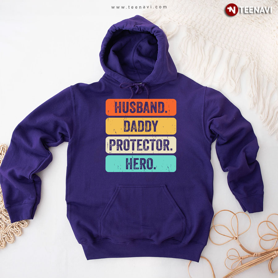 Husband Daddy Protector Hero Dad Gift Father's Day Hoodie