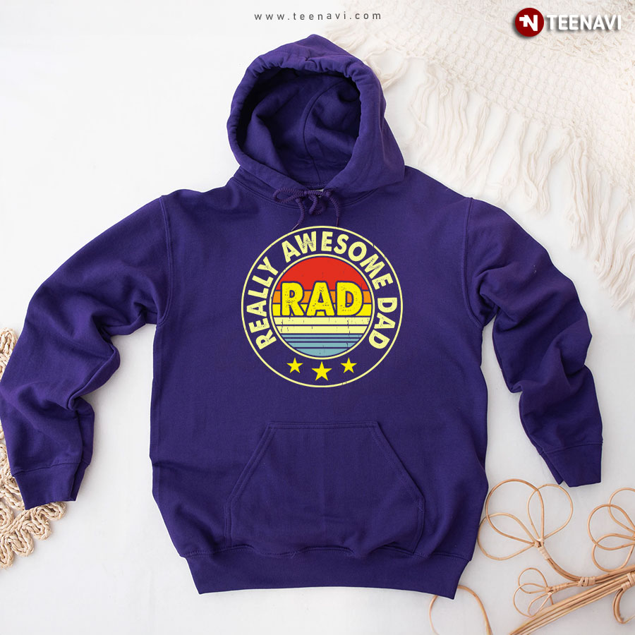 Rad Really Awesome Dad Vintage Father's Day Hoodie