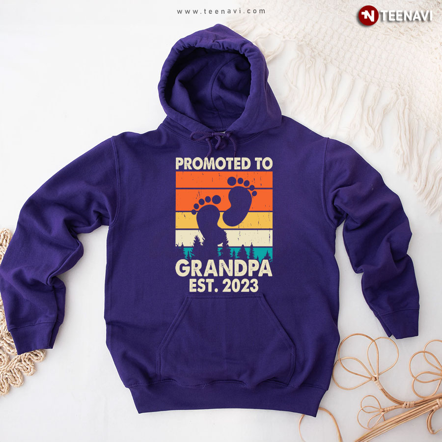 Personalized Promoted To Grandpa Vintage Hoodie