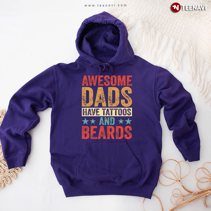 Awesome Dads Have Tattoos And Beards Father's Day Hoodie
