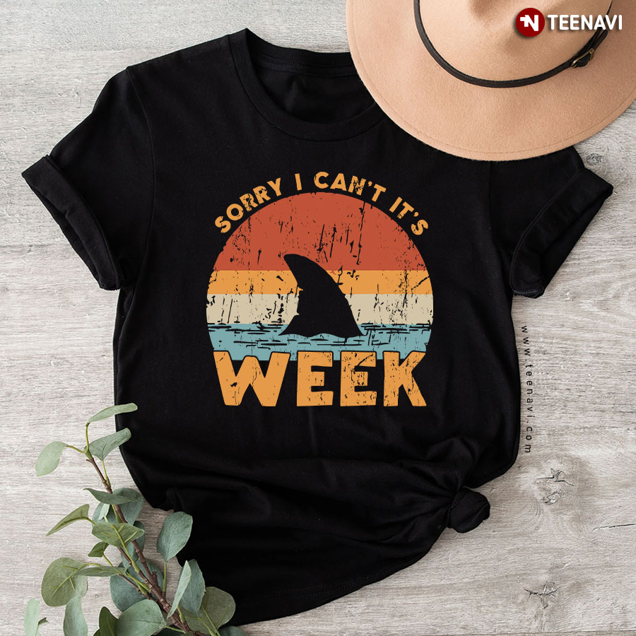 Sorry I Can't It's Week Funny Shark Vintage T-Shirt
