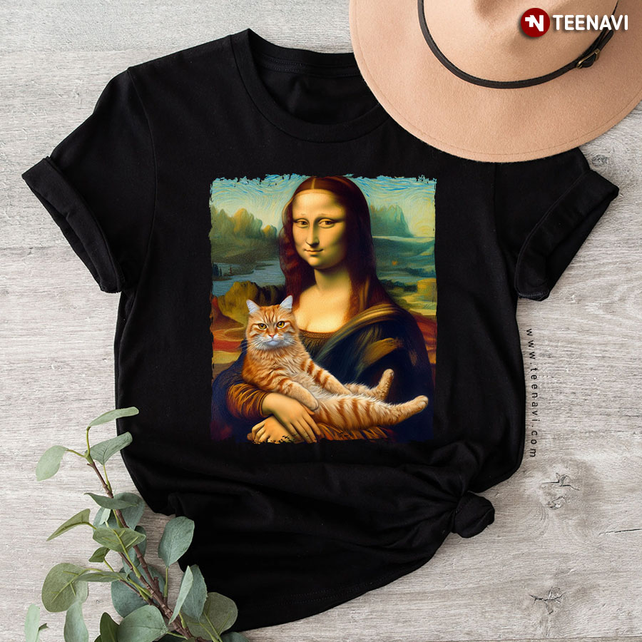 Mona Lisa With A Cat T-Shirt