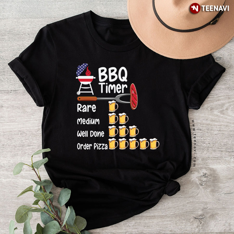 BBQ Timer Beer Drinking Order Pizza T-Shirt