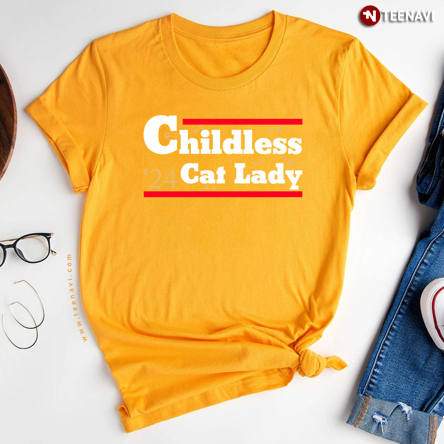 Childless24 Cat Lady Kamala Harris President 2024 T Shirt