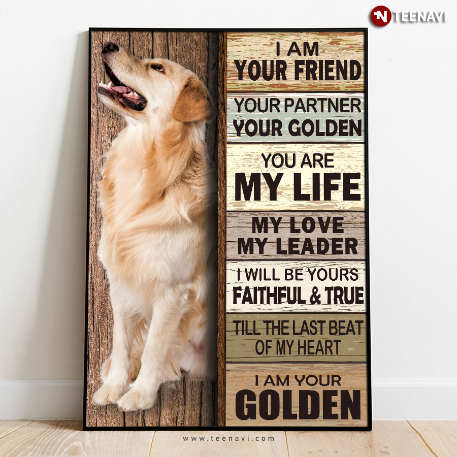 New Version Golden Retriever I Am Your Friend Your Partner Your Golden You Are My Life My Love My Leader Poster