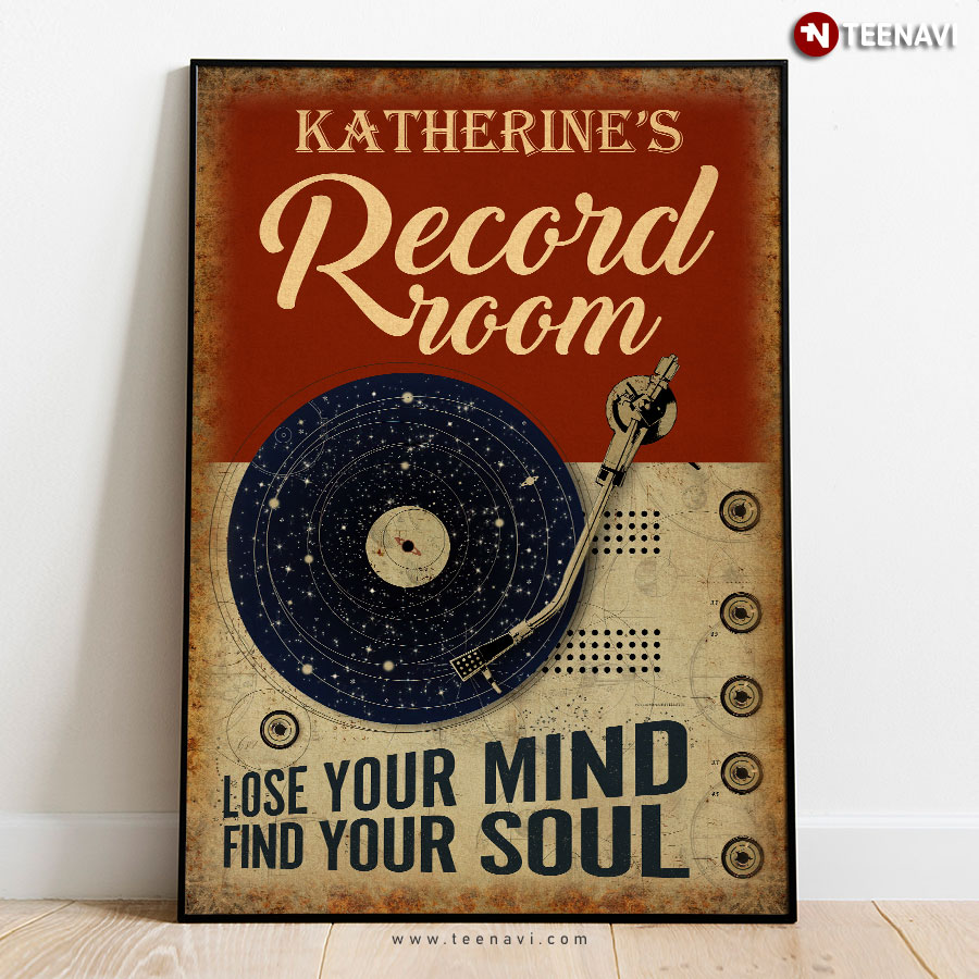 Vintage Customized Name Record Room Lose Your Mind Find Your Soul Poster