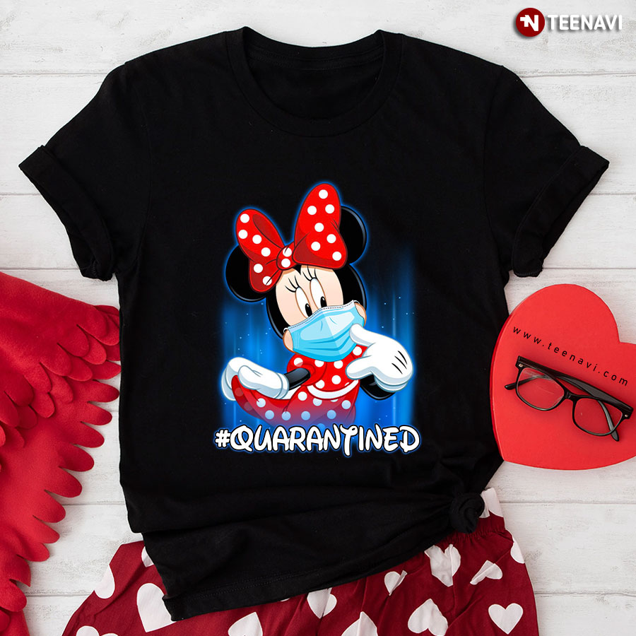 Minnie Mouse With Face Mask #Quarantined T-Shirt