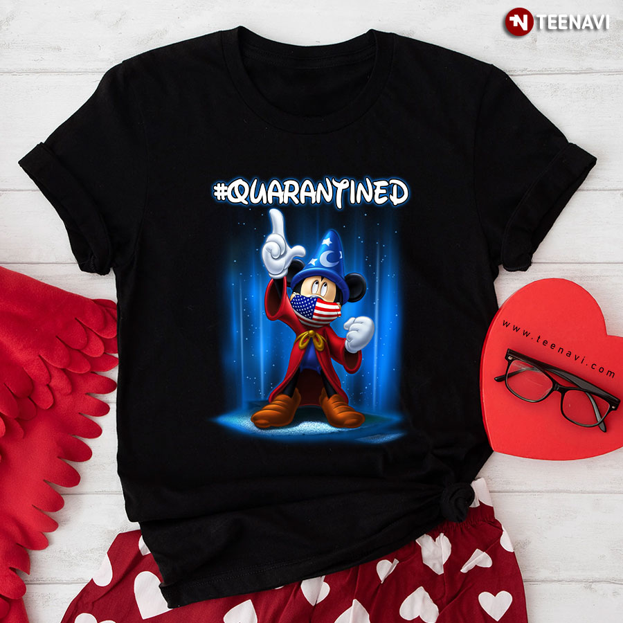 Mickey Mouse American Flag Face Mask #Quarantined T-Shirt