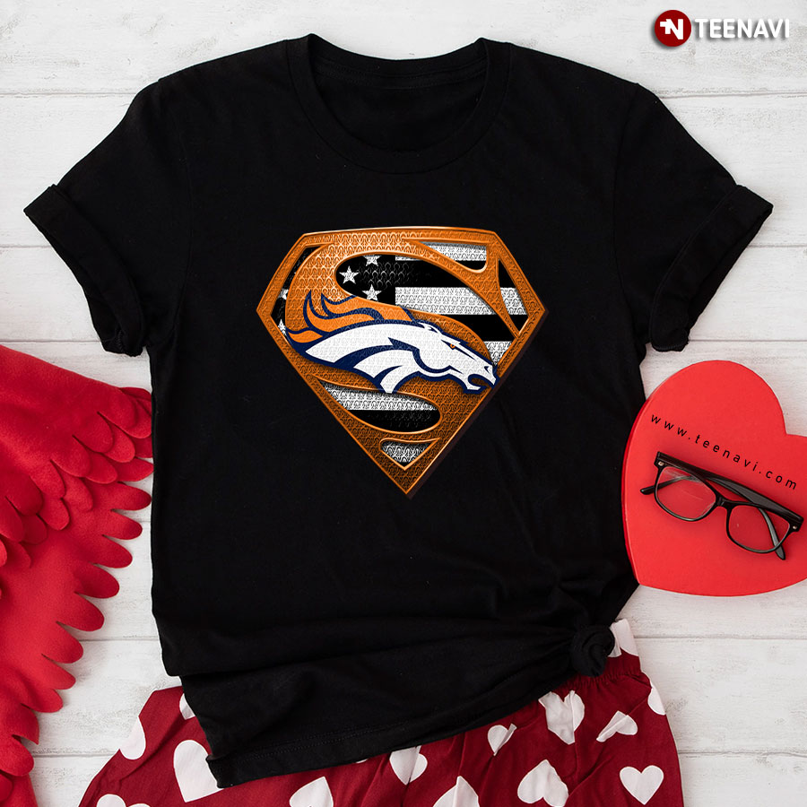 Denver Broncos Superman American Flag The 4th Of July T-Shirt