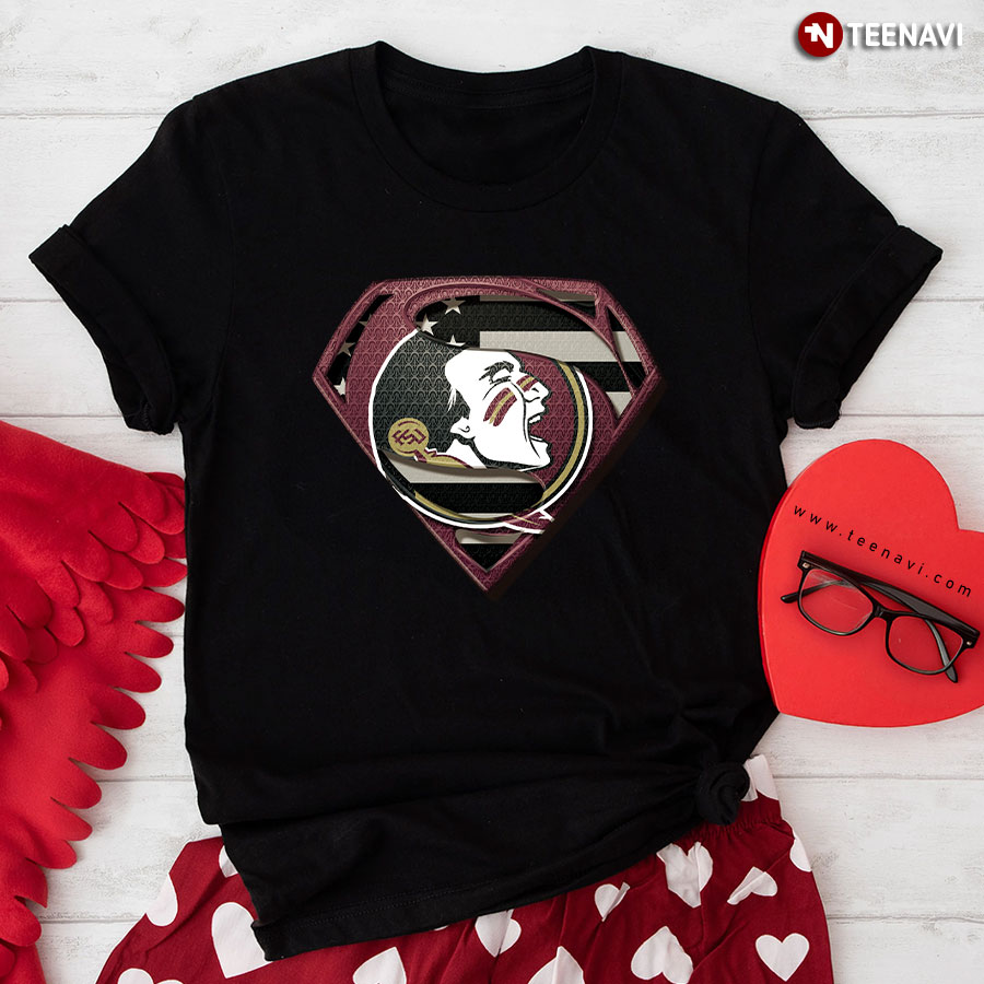 Florida State Seminoles Superman American Flag The 4th Of July T-Shirt