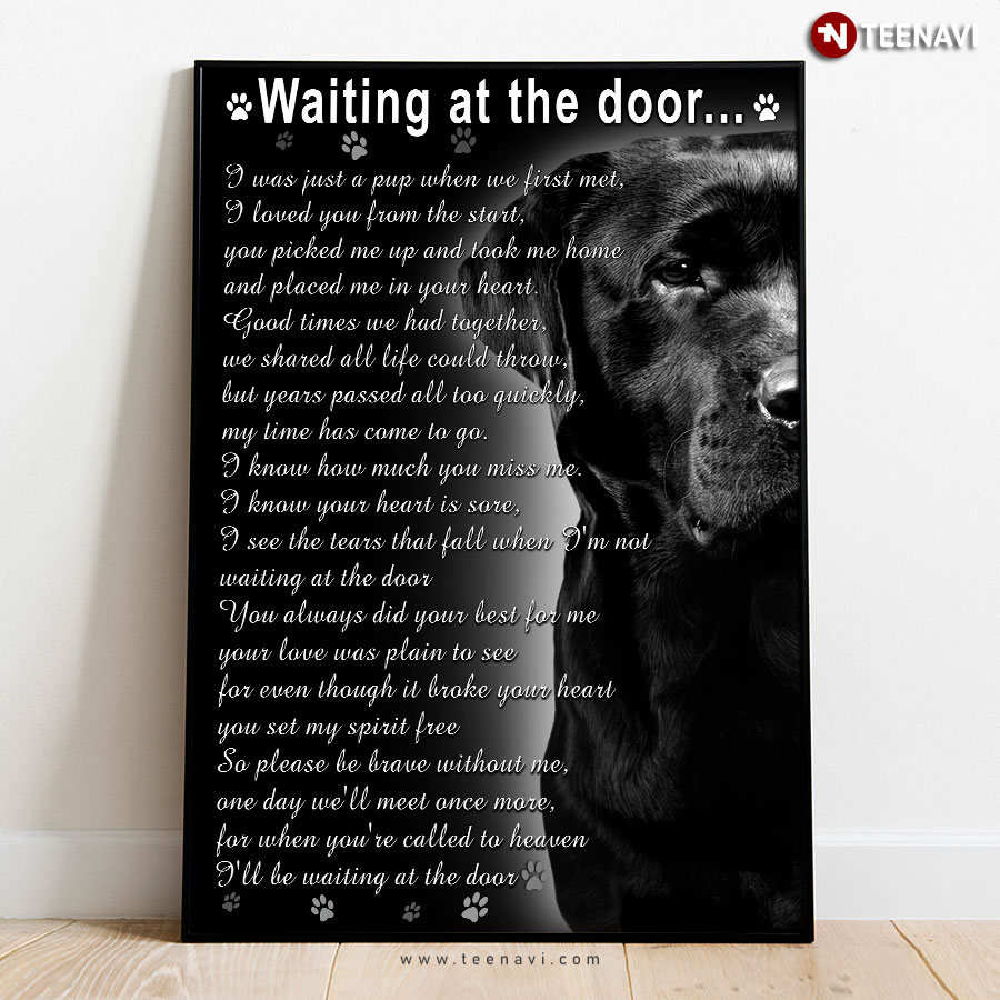 Black Labrador Retriever Waiting At The Door I Was Just A Pup When We First Met I Loved You From The Start Poster