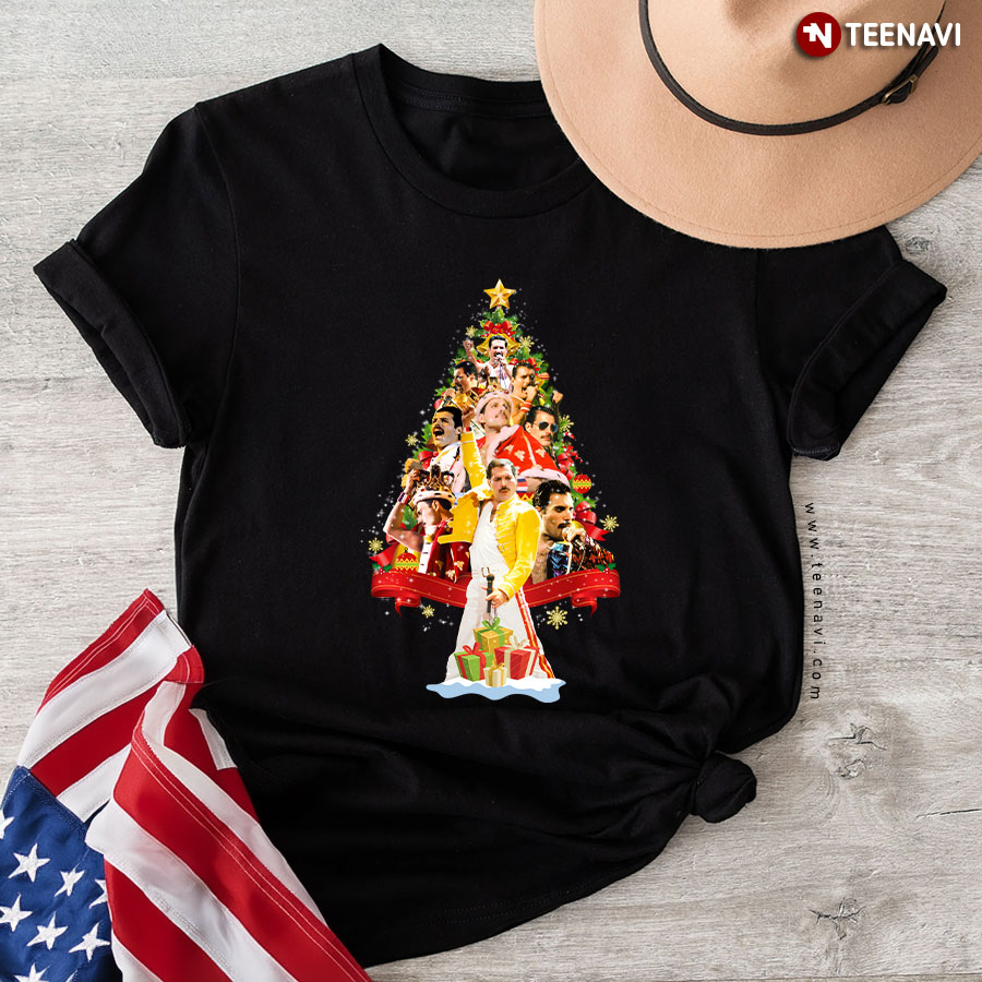 Freddie Mercury Christmas Tree T-Shirt