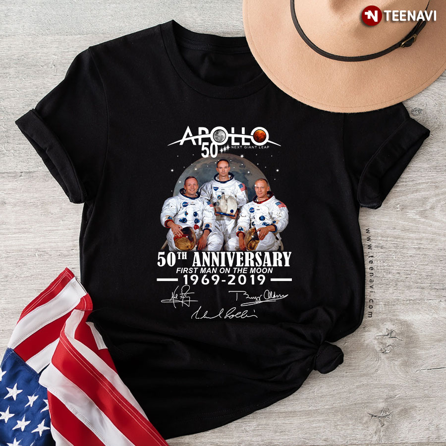 Apollo 50th Anniversary First Man On The Moon 1969-2019 T-Shirt