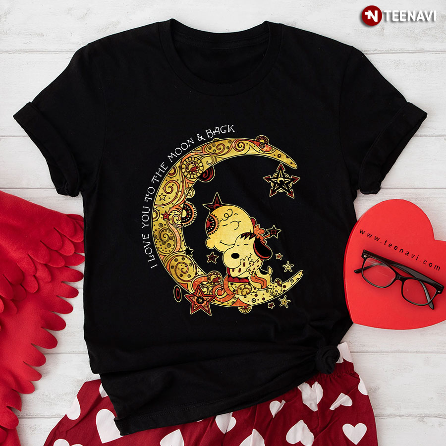 Peanuts Charlie Brown And Snoopy I Love You To The Moon And Back T-Shirt