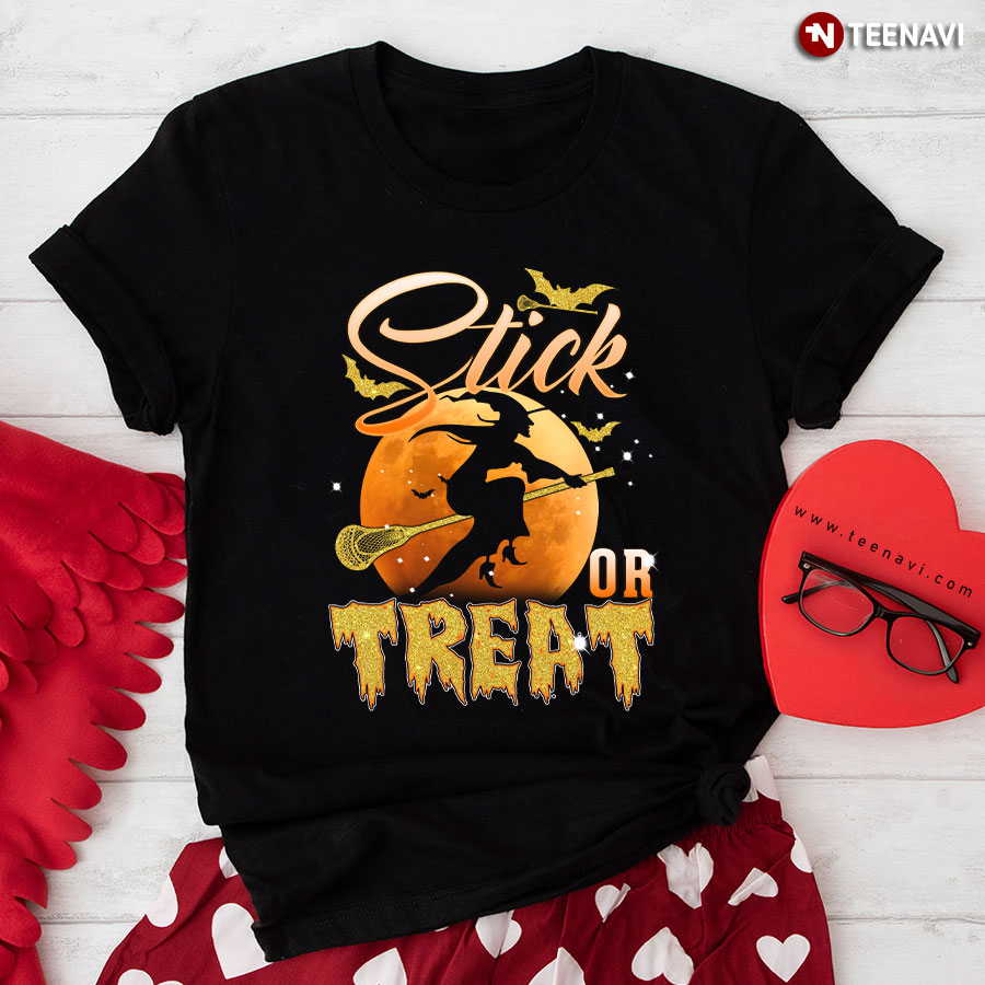 Halloween Witch Broom Stick Or Treat T-Shirt