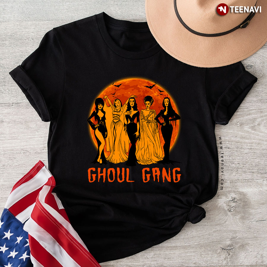 Ghoul Gang Bride of Frankenstein Lily Munster Elvira Morticia Addams (New Version) T-Shirt
