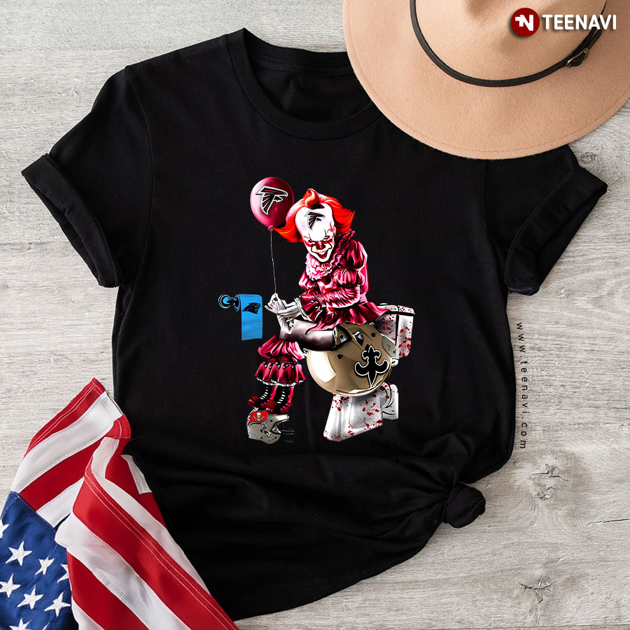 Pennywise Atlanta Falcons New Orleans Saints Carolina Panthers Toilet T-Shirt