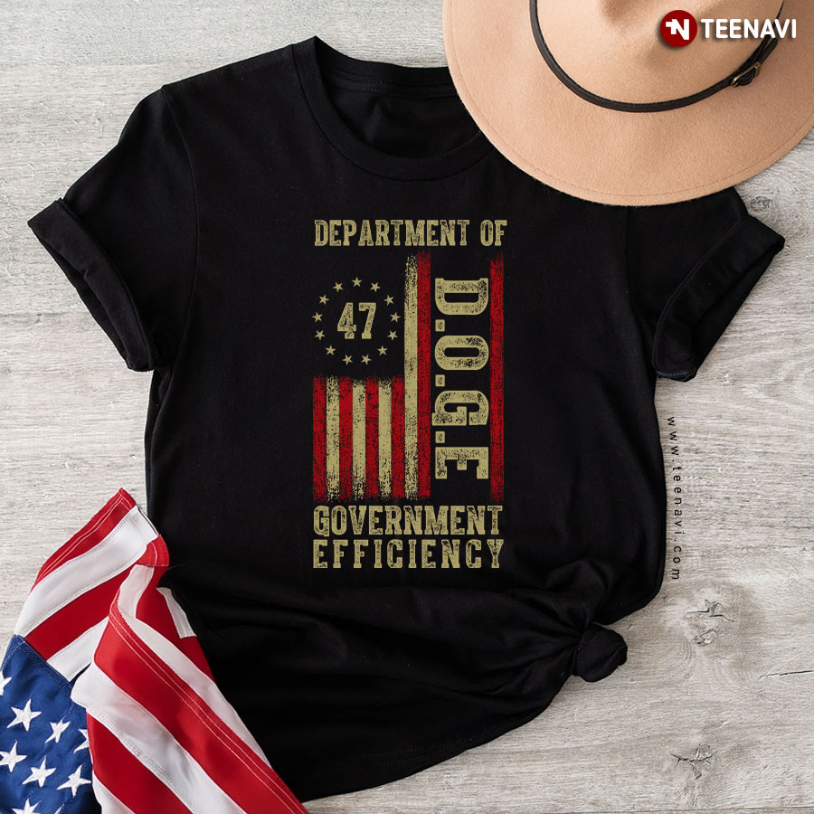 Flag American 47 Doge Department Of Government Efficiency T-Shirt