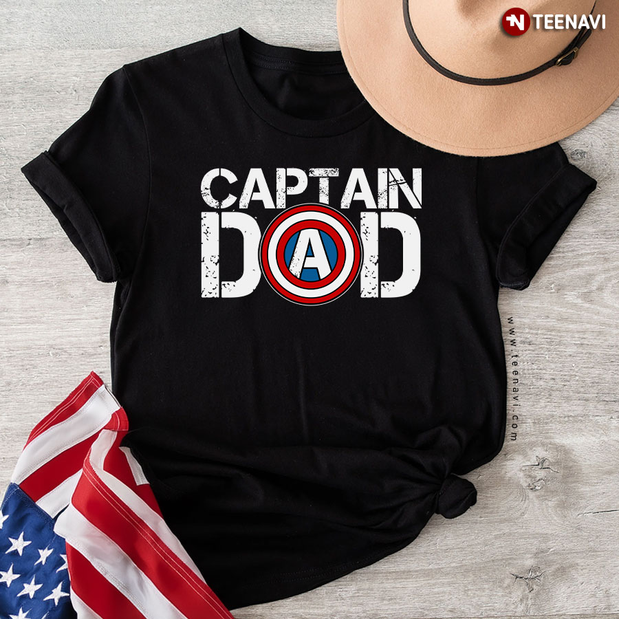 Captain Dad Super Hero Father's Day T-Shirt