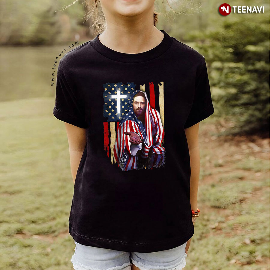 Patriotic Jesus American Flag Christian T-Shirt Patriotic Jesus American Flag Christian T-Shirt