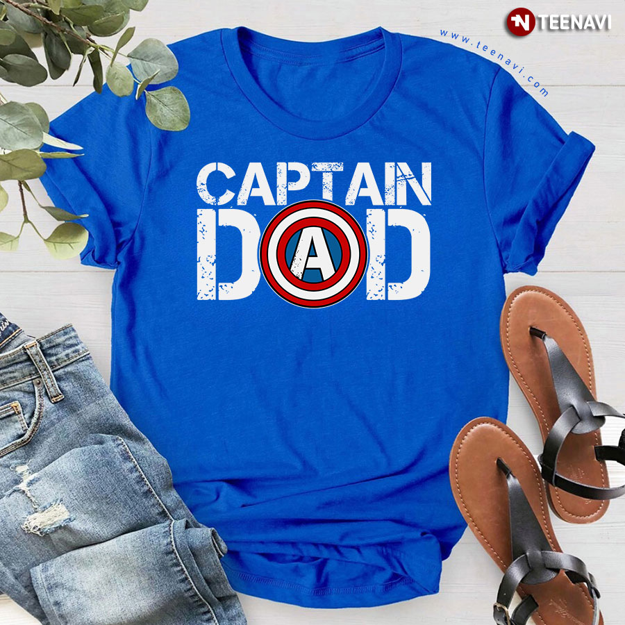 Captain Dad Super Hero Father's Day T-Shirt Captain Dad Super Hero Father's Day T-Shirt
