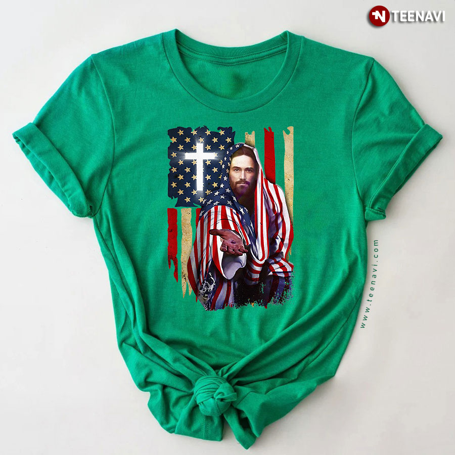 Patriotic Jesus American Flag Christian T-Shirt Patriotic Jesus American Flag Christian T-Shirt