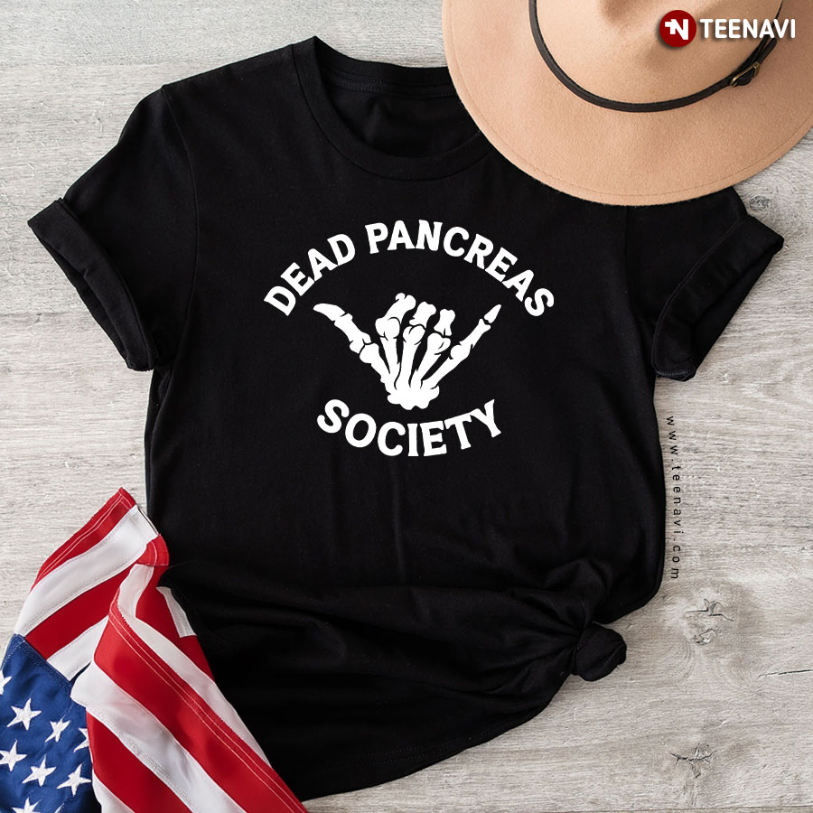 Type 1 Diabetes, Dead Pancreas Skeleton Hand T-Shirt