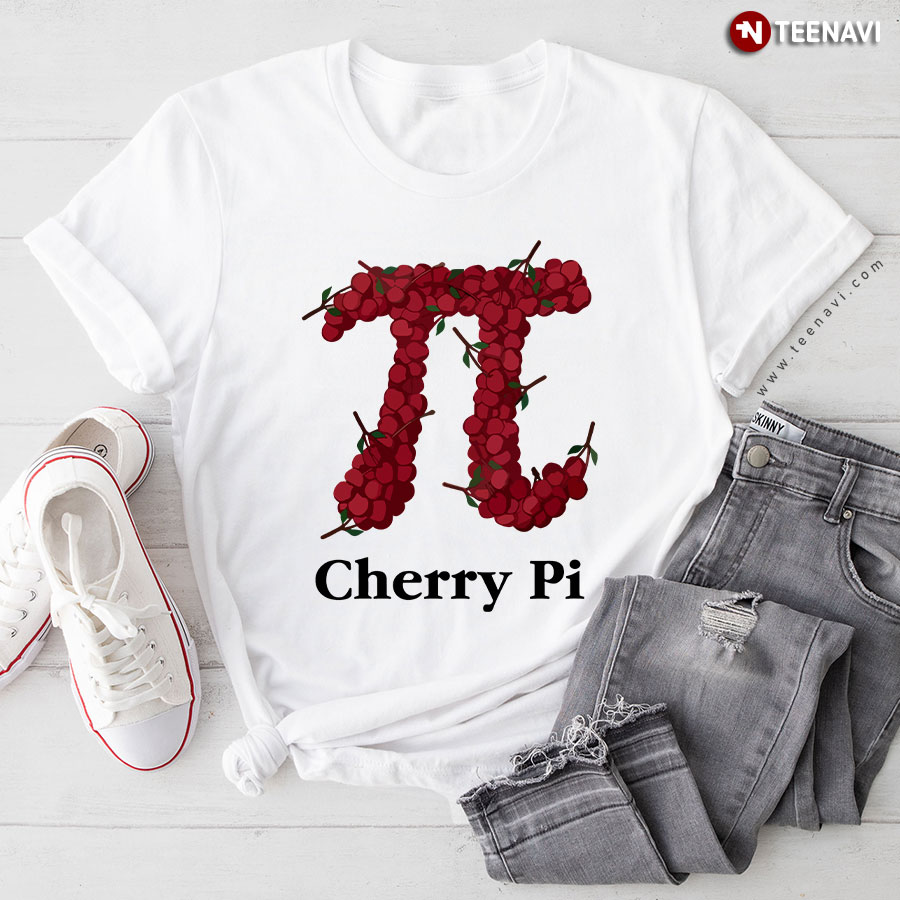 Funny Cherry Pi, Math and Fruit Pun T-Shirt