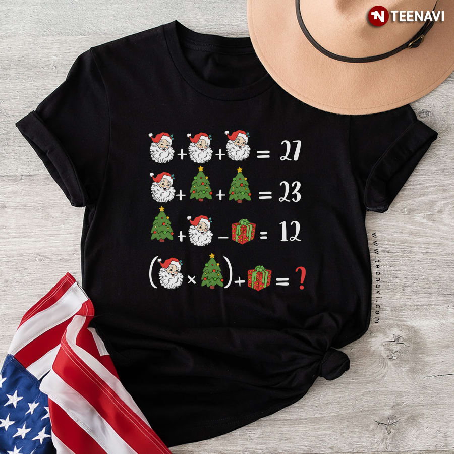 67 Six Seven Santa Tree Math Teacher Christmas T-Shirt