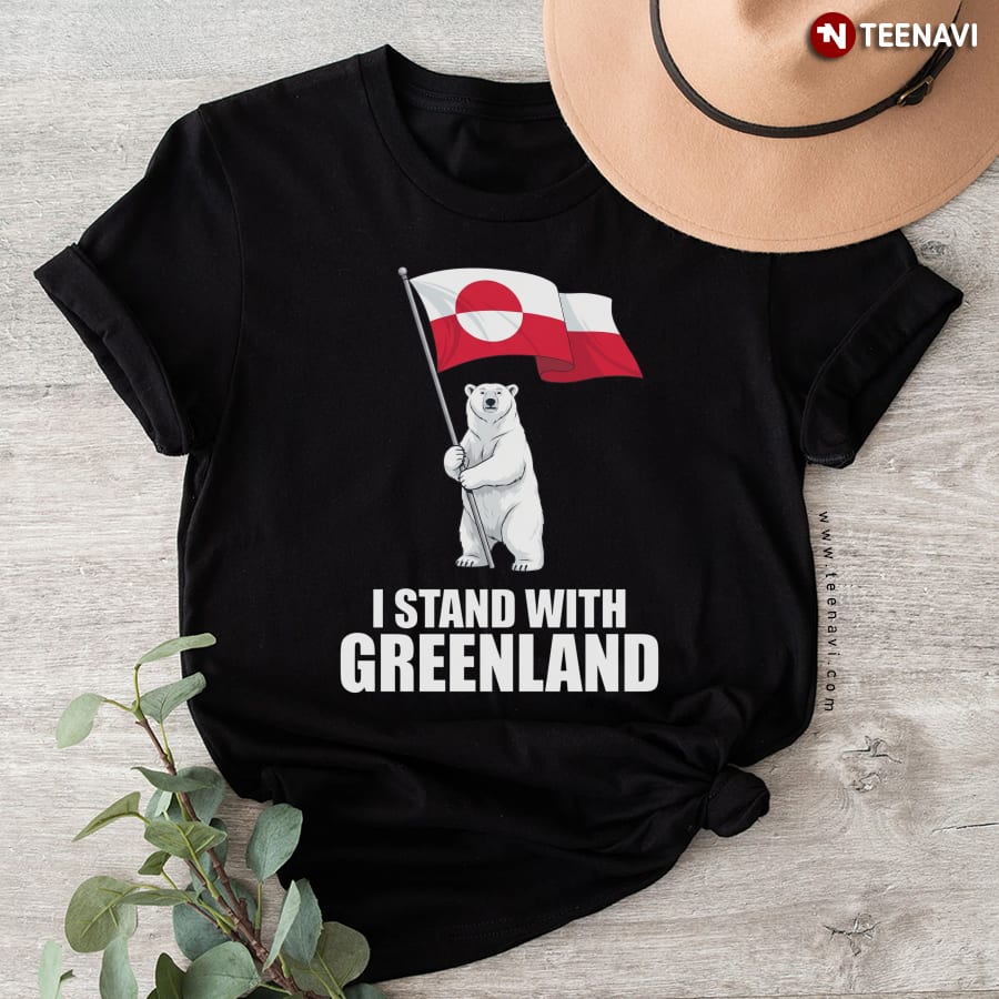I Stand With Greenland Flag Bear T-Shirt