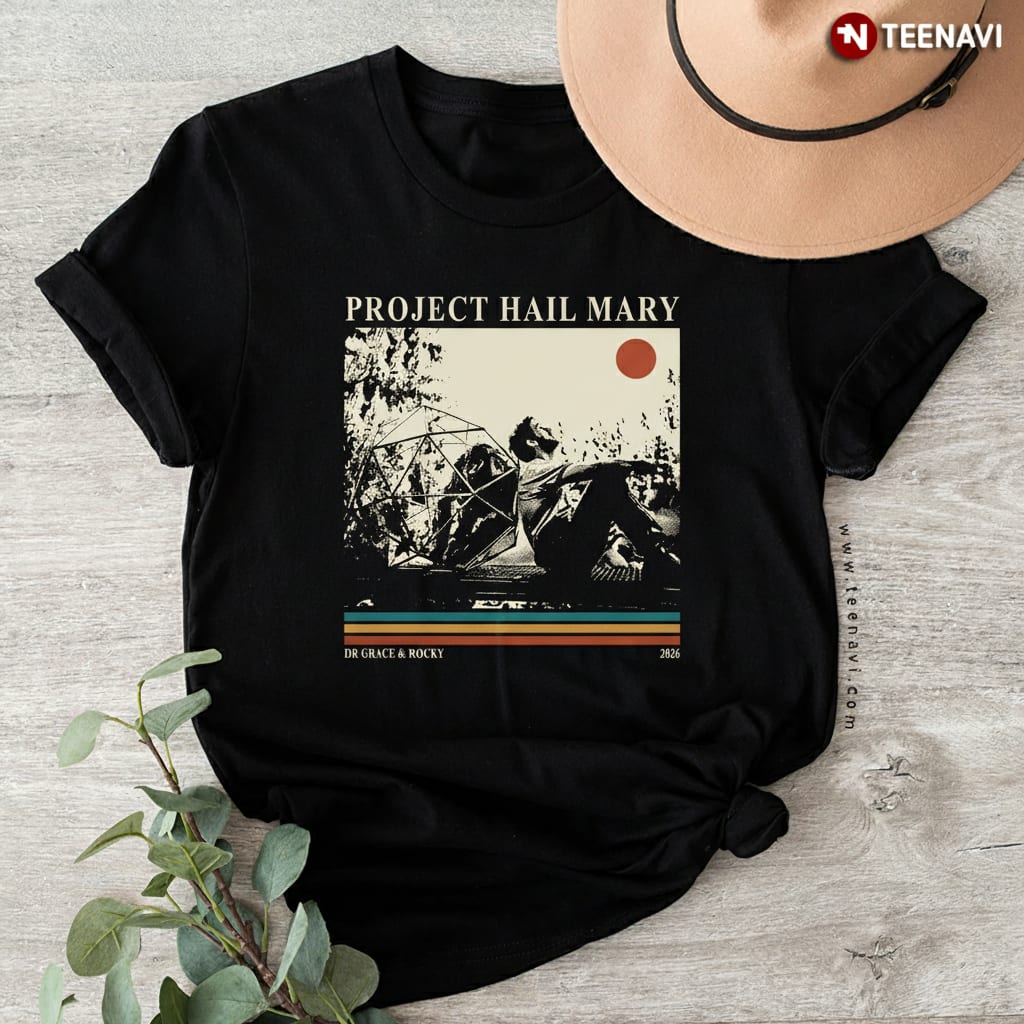 Project Hail Mary Dr Grace and Rocky Retro Sci-Fi Book T-Shirt