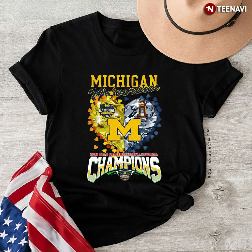 Michigan Wolverines Basketball National Champions Heart T-Shirt
