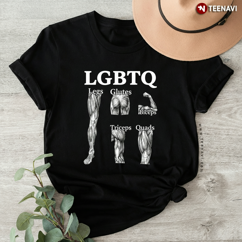 LGBTQ Legs Glutes Biceps Triceps Quads Funny Gym Pun T-Shirt