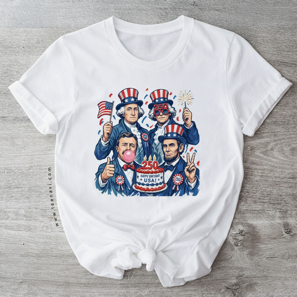 America 250 Funny US Presidents Happy Birthday USA T-Shirt