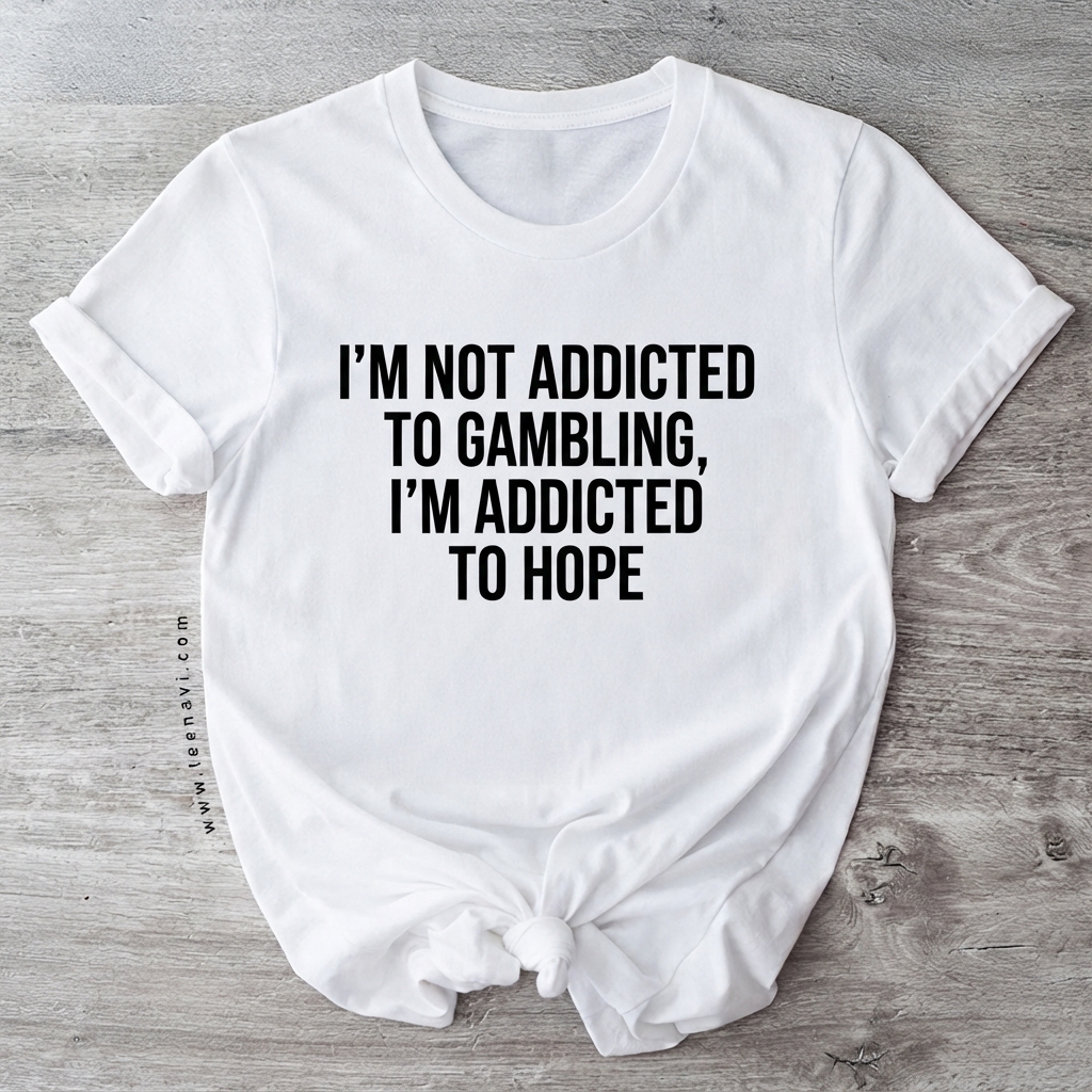 Funny Gambler Gift Addicted to Hope Sarcastic Casino T-Shirt