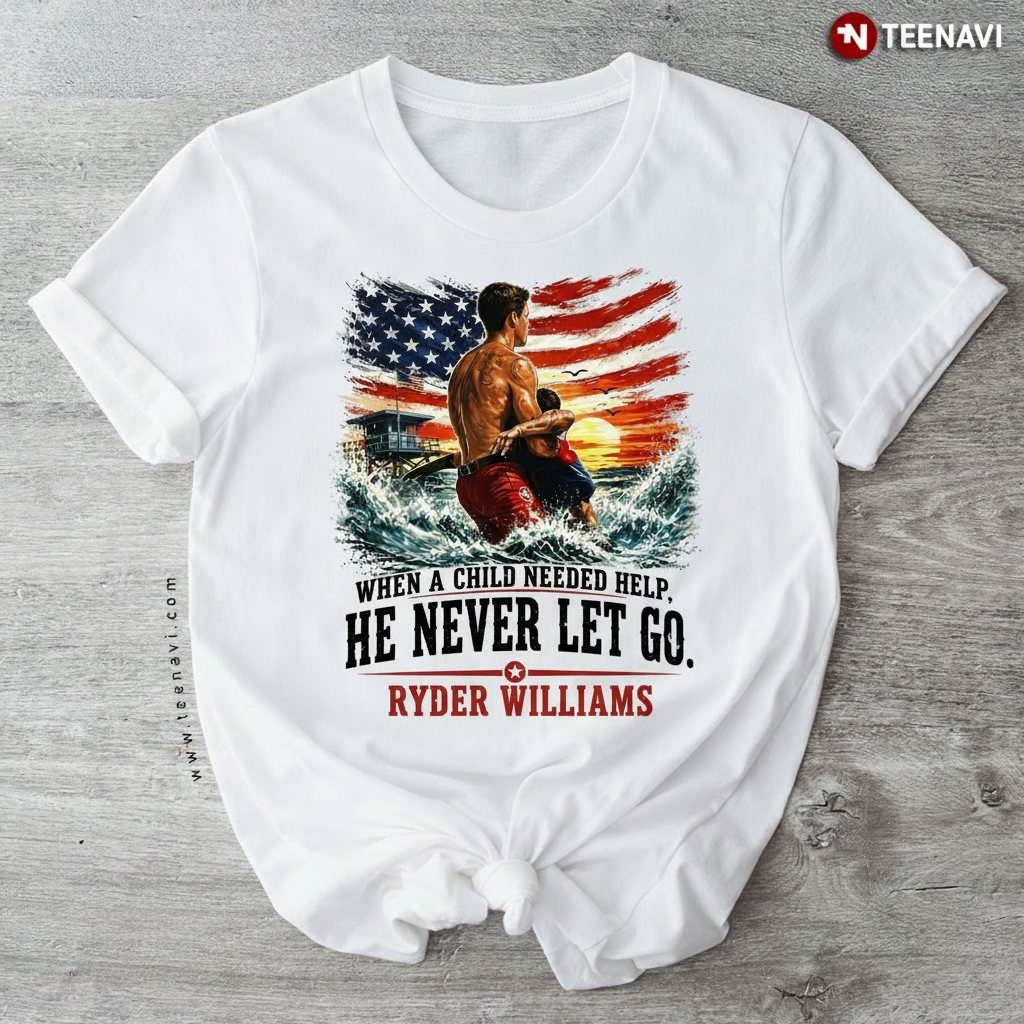 Lifeguard Dad American Flag When A Child Needed Help T-Shirt