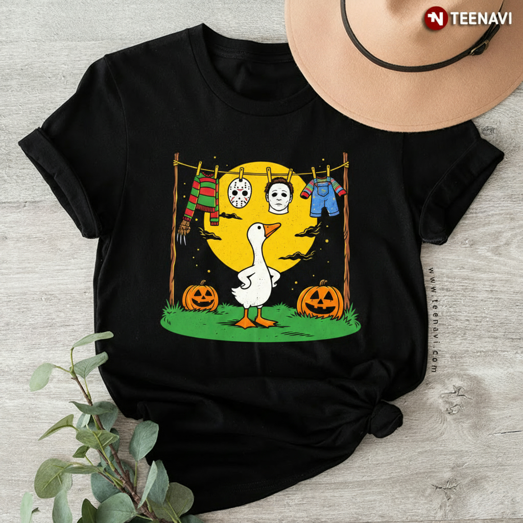 Funny Horror Goose Halloween Costume T-Shirt
