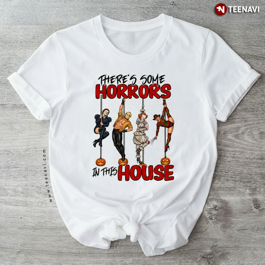 Funny Horror Movie Characters In This House Halloween T-Shirt