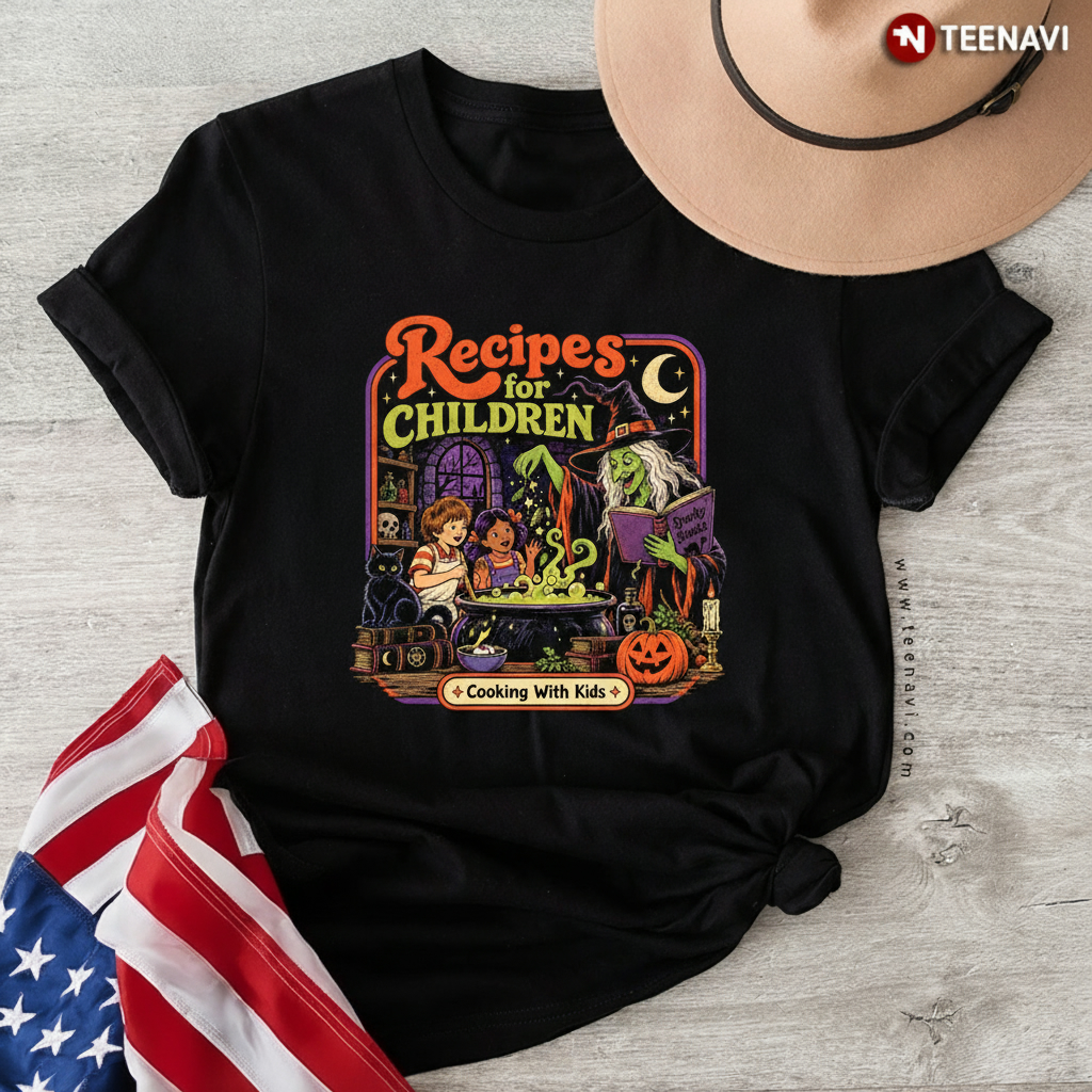 Recipes for Children Witch Kids Cauldron Halloween T-Shirt